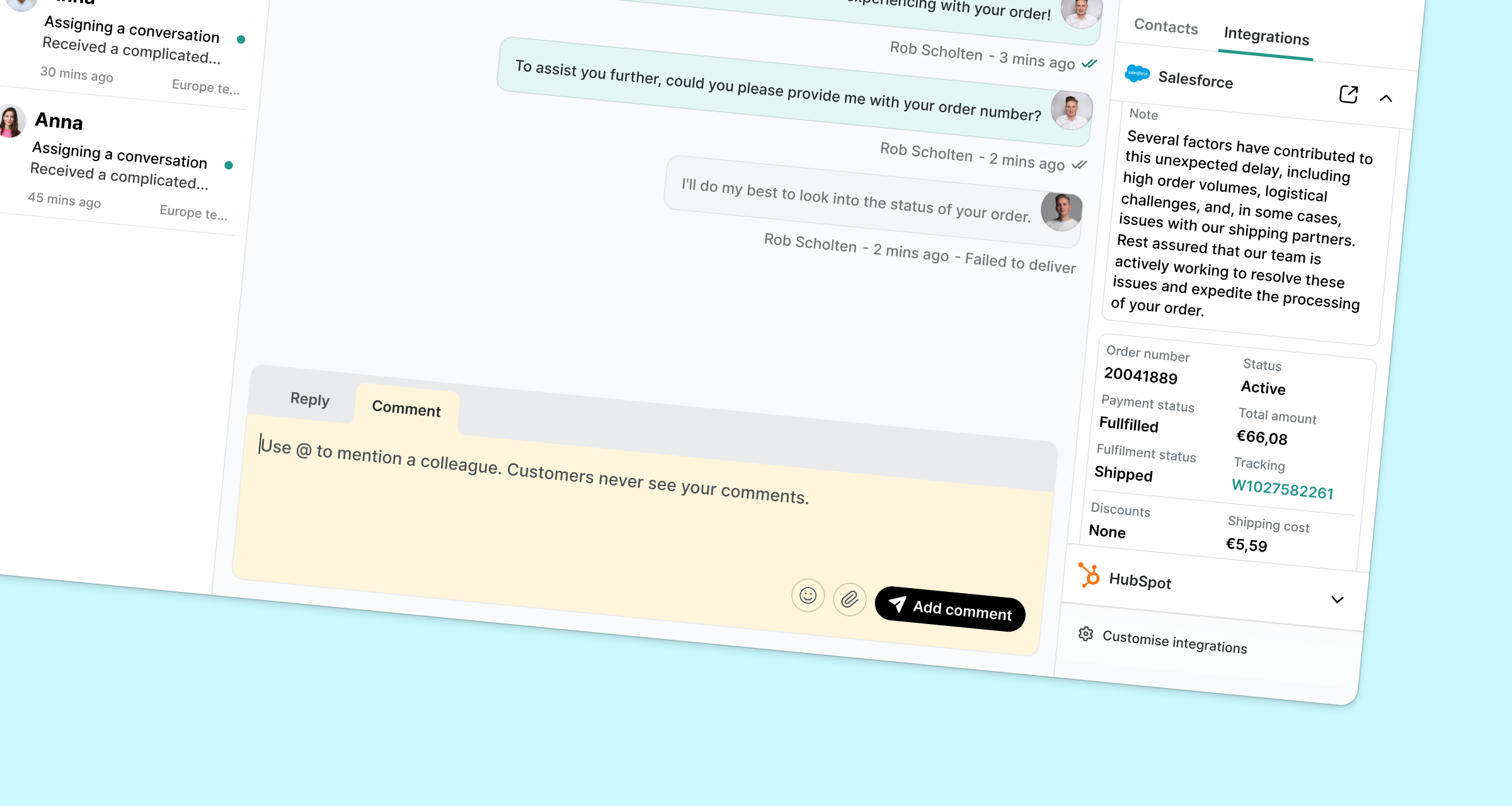 Trengo inbox product screenshot